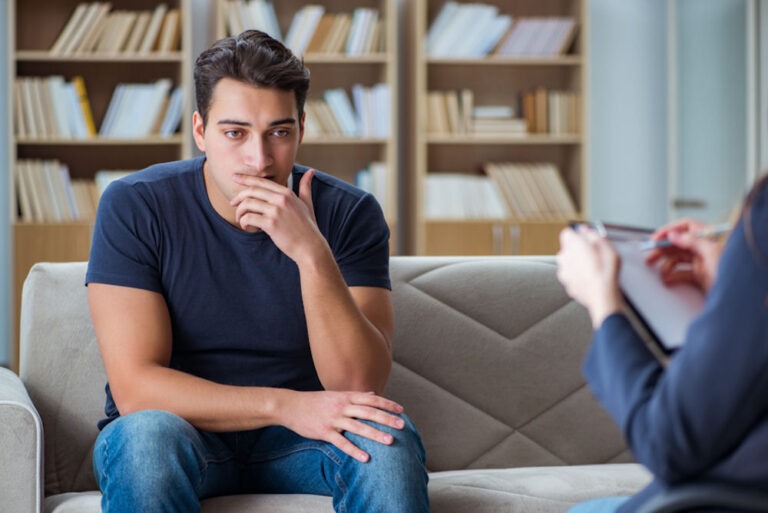 a man talking to his therapist